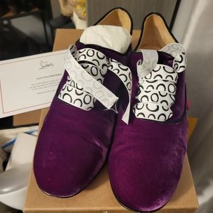 Louboutin flats, velvet 39=US 9
